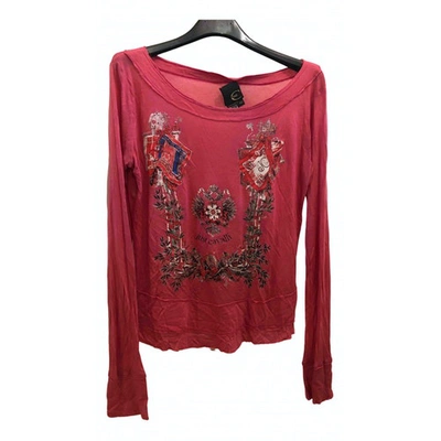 Pre-owned Just Cavalli Pink Cotton Top