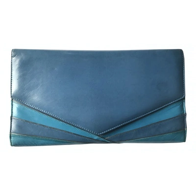 Pre-owned Kurt Geiger Blue Leather Clutch Bag