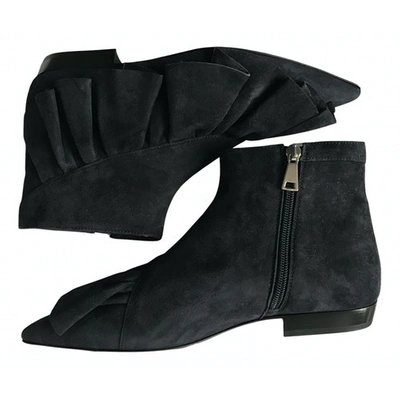 Pre-owned Jw Anderson Navy Suede Ankle Boots