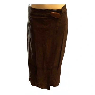 Pre-owned Genny Mid-length Skirt In Brown