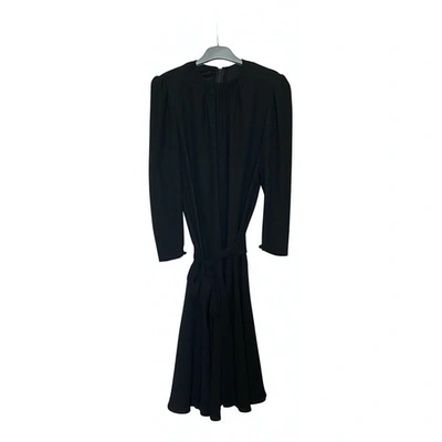 Pre-owned Carven Silk Mid-length Dress In Black