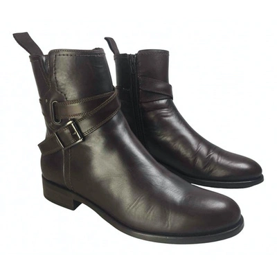 Pre-owned Tom Ford Brown Leather Boots