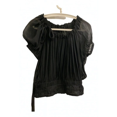 Pre-owned Dkny Silk Blouse In Black