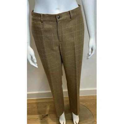 Pre-owned Lauren Ralph Lauren Wool Carot Pants In Brown