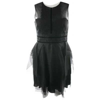 Pre-owned Marchesa Black Silk Dress