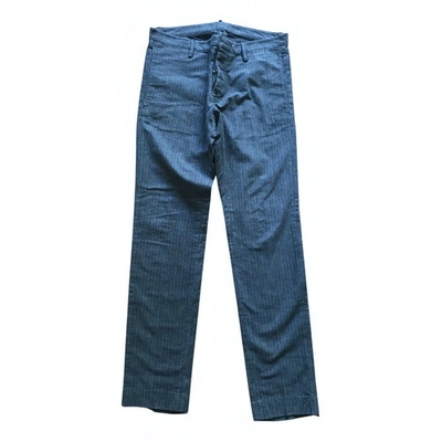 Pre-owned Dsquared2 Wool Trousers In Blue