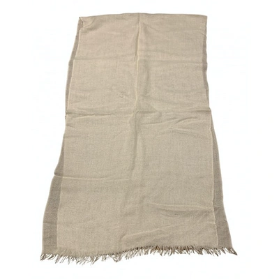 Pre-owned Colombo Cashmere Stole In Ecru