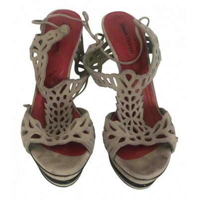Pre-owned Cesare Paciotti Leather Sandal In Grey