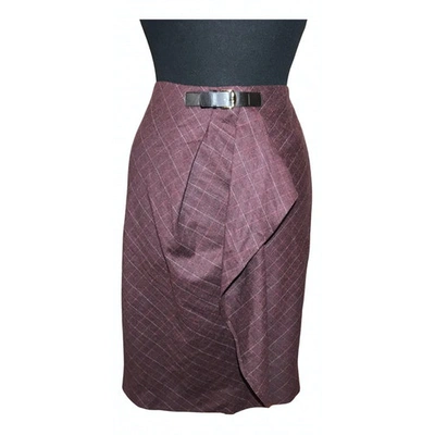 Pre-owned Aigner Wool Mid-length Skirt In Burgundy