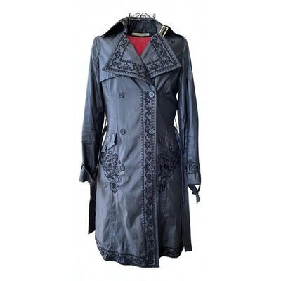 Pre-owned Class Cavalli Trench Coat In Black