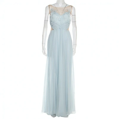 Pre-owned Marchesa Blue Silk Dress