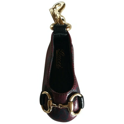 Pre-owned Gucci Burgundy Leather Bag Charms