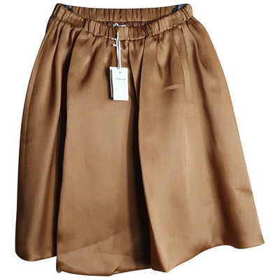 Pre-owned Normaluisa Silk Mid-length Skirt In Gold