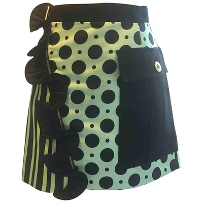 Pre-owned Emanuel Ungaro Silk Mini Skirt In Green