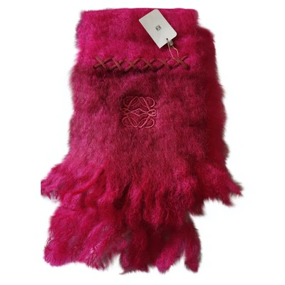 Pre-owned Loewe Pink Wool Scarf
