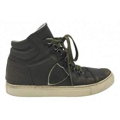 Pre-owned Philippe Model Leather Trainers In Green