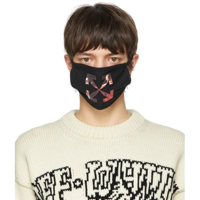 Off-white Caravaggio Arrow Print Face Mask In Black