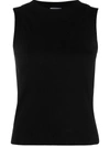 Brunello Cucinelli Black Vest Top In Black