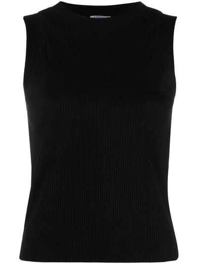 Brunello Cucinelli Black Vest Top In Noir