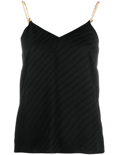 Givenchy Logo-jacquard Chain-strap Silk Cami Top In Black