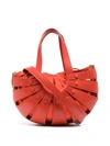 Bottega Veneta Cut-out Detail Crossbody Bag In Chili