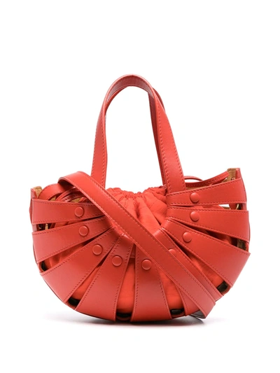 Bottega Veneta Cut-out Detail Crossbody Bag In Chili