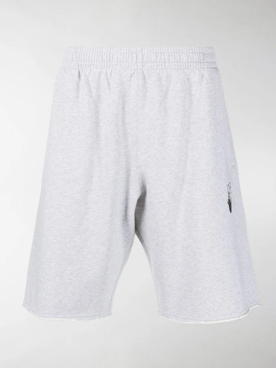 Off-white Diag Stripe Sweat Shorts In Grey