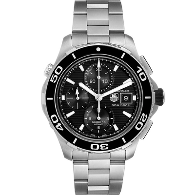 Pre-owned Tag Heuer Black Stainless Steel Aquaracer Cak2110 Men's Wristwatch 43 Mm