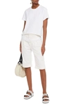 Helmut Lang Grosgrain-trimmed Cotton-jersey T-shirt In White