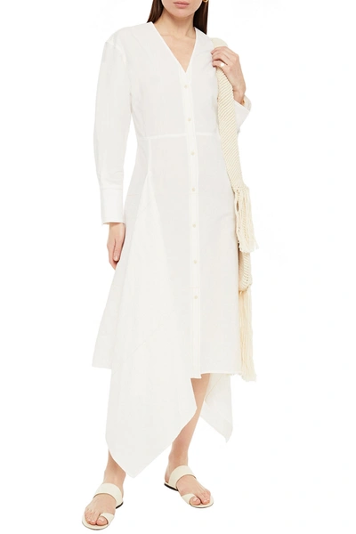 Joseph Asymmetric Linen And Cotton-blend Dress In White