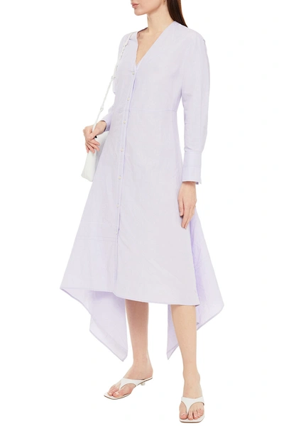 Joseph Asymmetric Linen And Cotton-blend Dress In Lilac