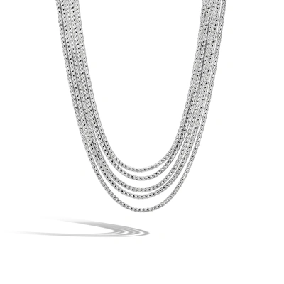 John Hardy Classic Chain Five Row Necklace In Sterling Silver