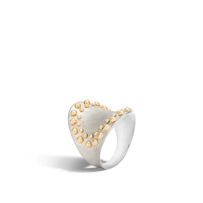 John Hardy Dot Saddle Ring In Sterling Silver/yellow Gold