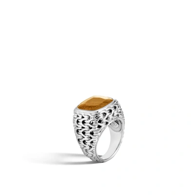 John Hardy Classic Chain Magic Cut Ring In Golden Sheen Sapphire