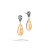 John Hardy Classic Chain Drop Earring In Sterling Silver/yellow Gold