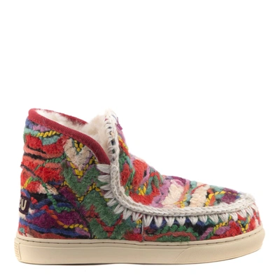 Mou Multicolor Ethnic Wool Ankle Boot In Ethnic Wool Multicolor