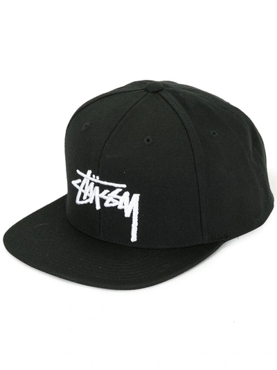 Stussy Logo-embroidered Cap In Black