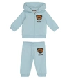 MOSCHINO BABY STRETCH-COTTON HOODIE AND TRACKPANTS,P00540415