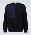 LOEWE ANAGRAM EMBROIDERED COTTON SWEATER,P00506023
