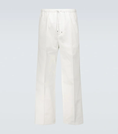 Valentino White Gabardine Drawstring Trousers