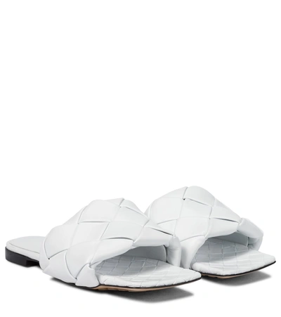 Bottega Veneta Quilted Leather Lido Flat Sandals In White