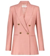 MAX MARA LAMINE SILK AND CAMEL BLAZER,P00533695