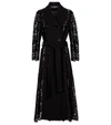 Dolce & Gabbana Lace And Crepe Double-breasted Coat In Black