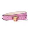 Versace Palazzo Dia Belt With Crystal-encrusted Medusa Buckle In Flamingo Pink-ves