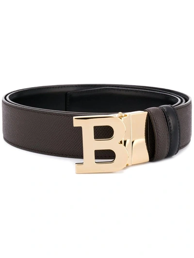 Bally Reversible B Buckle Belt In Brown,black