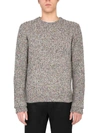 Helmut Lang Cashmere-wool Blend Speckled-ribbed Knit Jumper In Black