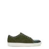 LANVIN DBB1 ARMY GREEN SUEDE SNEAKERS,3480062