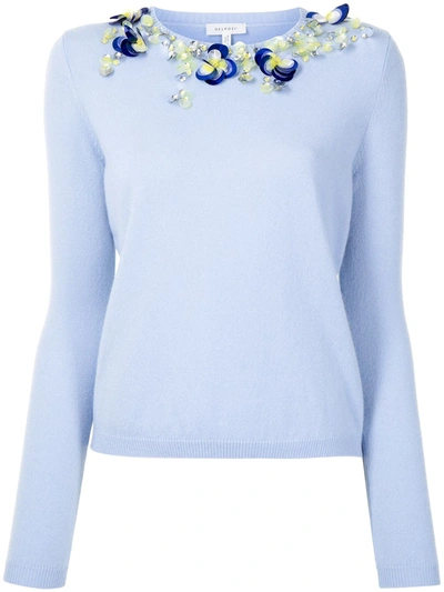 Delpozo Sequin Embellished Cashmere Jumper In Blue