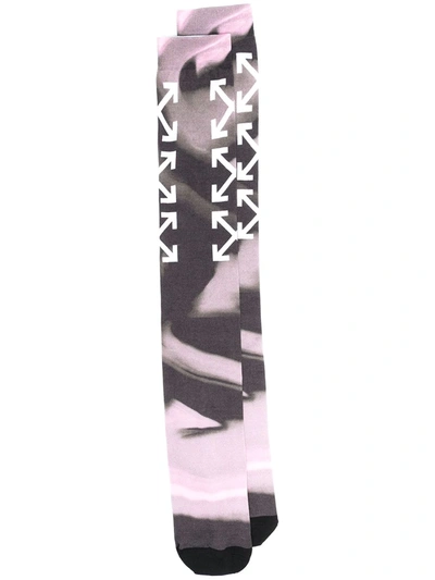 Off-white Arrow Liquid Socks In Pink