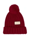 Gucci Logo-tag Wool Bobble Hat In Lacquer